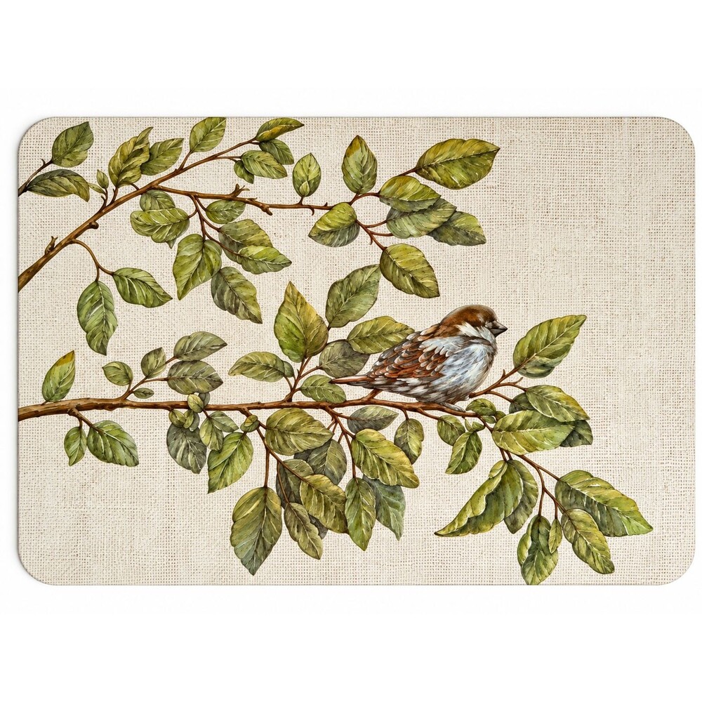 Bird Stripe Vinyl Placemats Set of 4 Summer Double Sided Reversible Wipe Clean